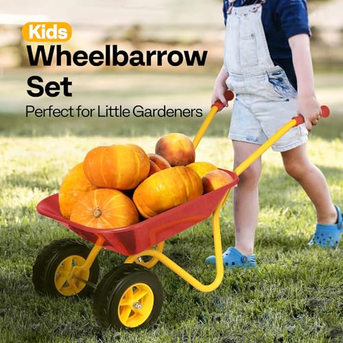 Image of VIVOHOME Kids Wheelbarrow Children Garden Cart