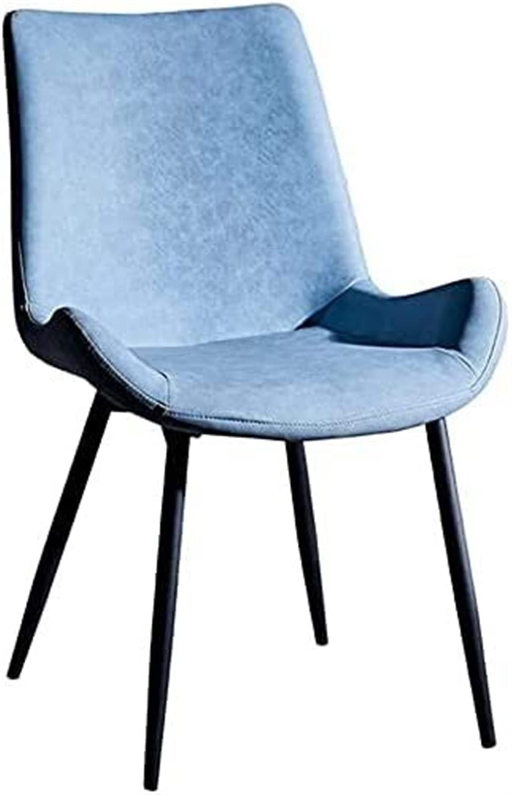 SJIALEN 1 Pcs Modern Dining Chair, Metal Feet Office Meeting Room Reception Chair PU Leather Backrest Kitchen Chair Kitchen Chair (Color : Blue, Size : 45x49x84cm)