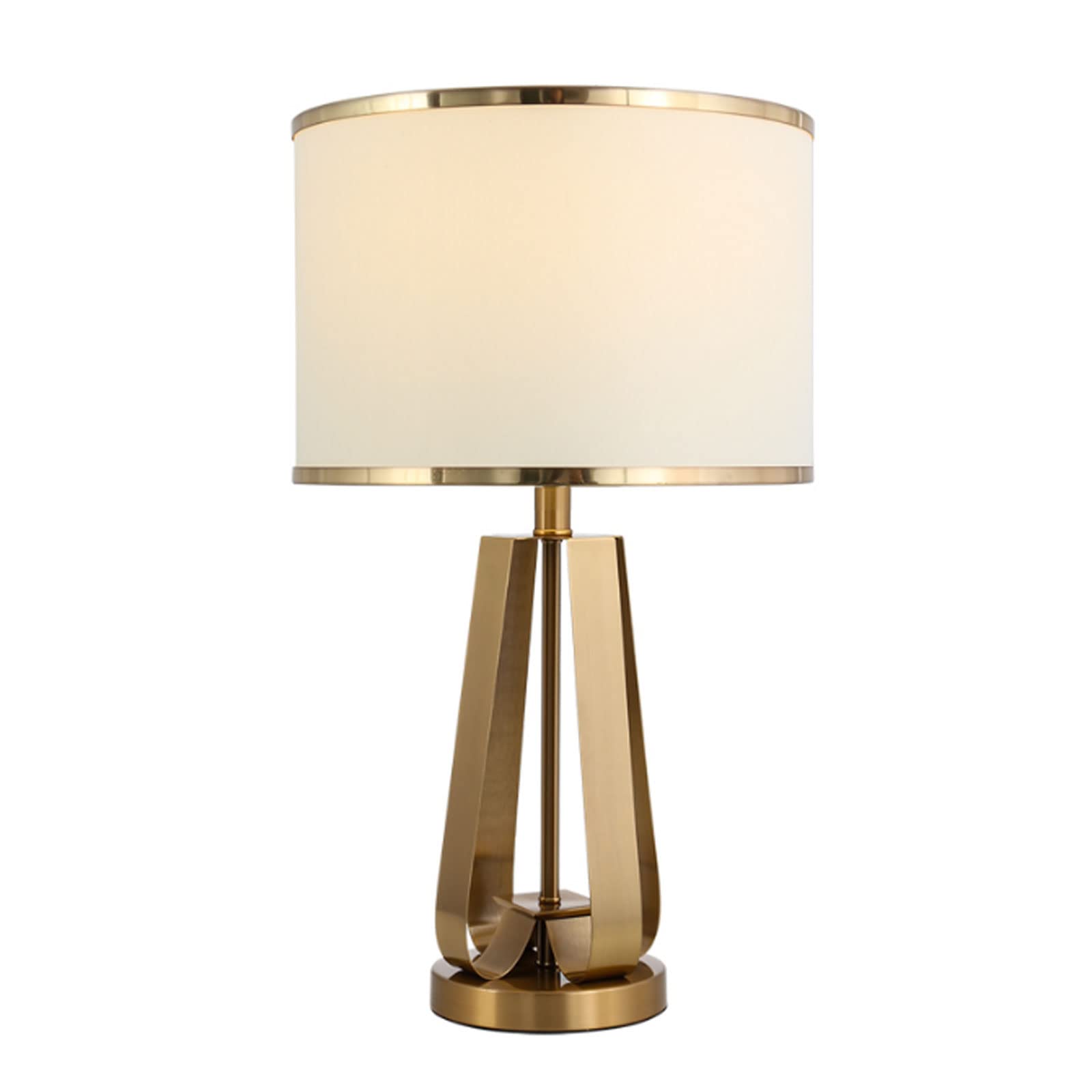 SYALEO Lámpara de Mesa Moderna, lámpara de mesita de Noche con Pantalla de Tambor Blanco y Metal Dorado, lámpara de Noche de Lujo Europea para Dormitorio, hogar, Oficina, Lectura