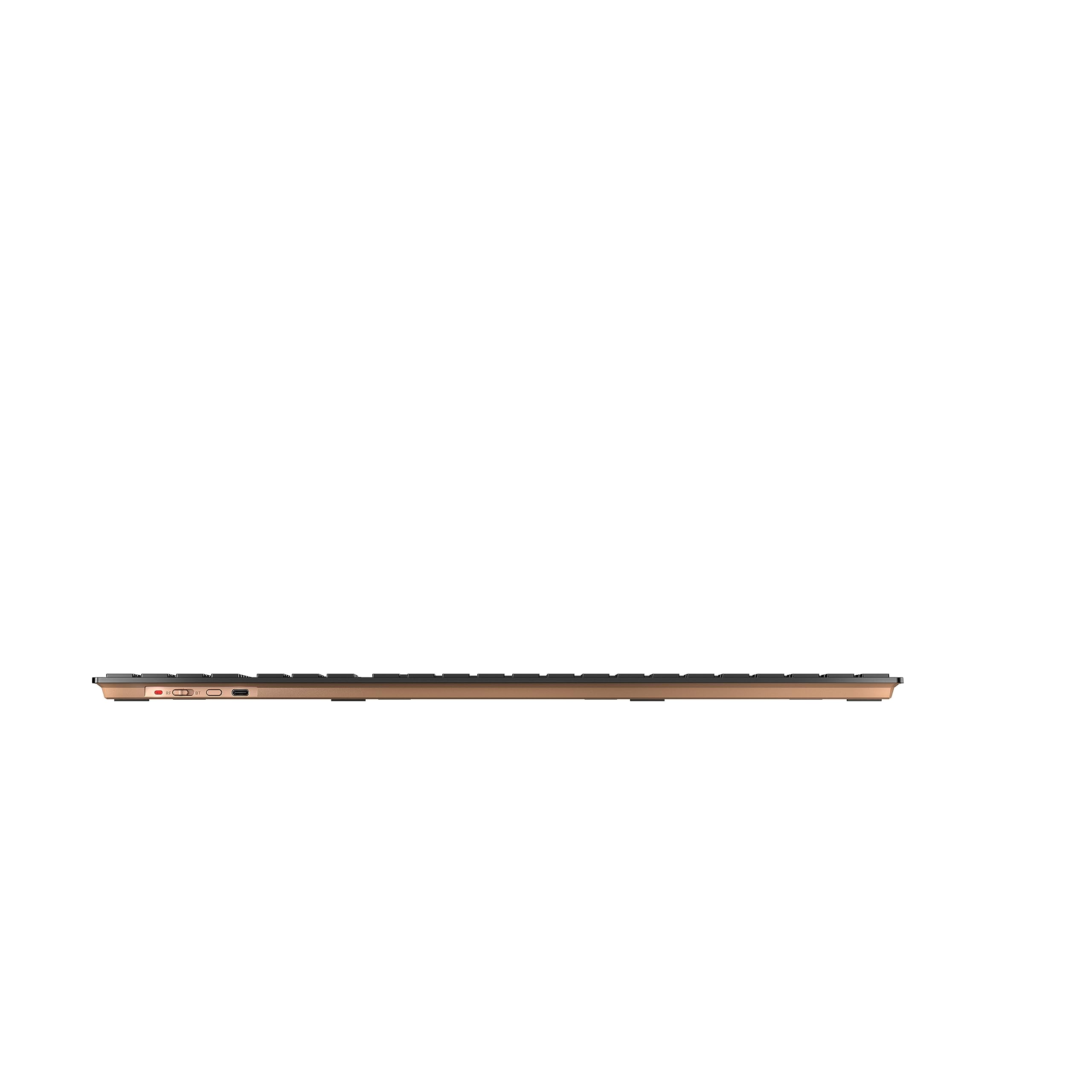 CHERRY DW 9100 SLIM, Set di Tastiera e Mouse Senza Fili, Layout per l'Italia (QWERTY), Connessione Bluetooth e Wireless 2,4 GHz, Tasti Silenziosi, Ricaricabile, Nero-Bronzo