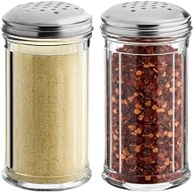 12 Oz Parmesan Cheese Shaker/salt and pepper shakers with Stainless Steel Lid, Clear Plastic seasoning shaker, sugar/spice dispenser, large salt and pepper shakers 360 ml by GEEX DEPOT 2, 12 Oz