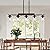 36.2" Kitchen Island Lighting,5-Light Dining Room Light Fixture/Chandelier Over Table,Black Modern Rustic Wood Ceiling Pendant Light Fixtures, with Clear Glass Shade,Farmhouse Chandelier