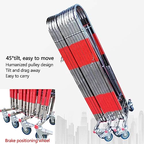 Barrière rétractable en Acier Inoxydable - Clôture de Circulation Extensible de 1,1 m à 1,5 m de Hauteur pour écoles, centres commerciaux et Stations-Service - Solution d