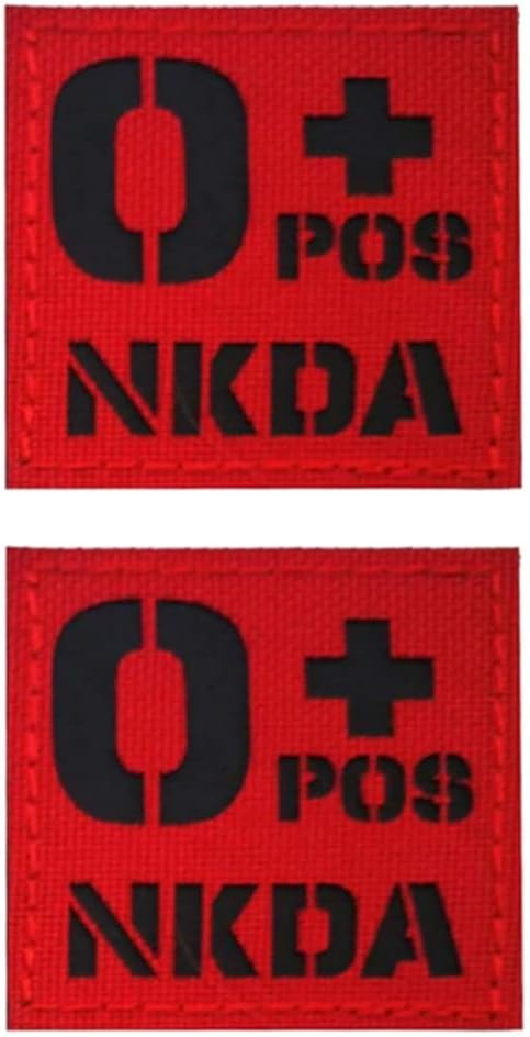 OSdreamIR Reflective Tactical Blood Type Group Morale Compatible with Red Type O Positive NKDA Nylon Patches Badges Appliques (Compatible with Red Type O Positive)