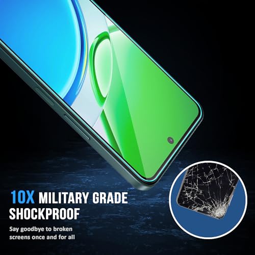 Image of FIRST MART Military Grade Gorilla Tempered Glass For Vivo Y21 (6.51 Inch) With Edge To Edge Full Screen Coverage and Easy Installation Kit | Black, Pack of 2