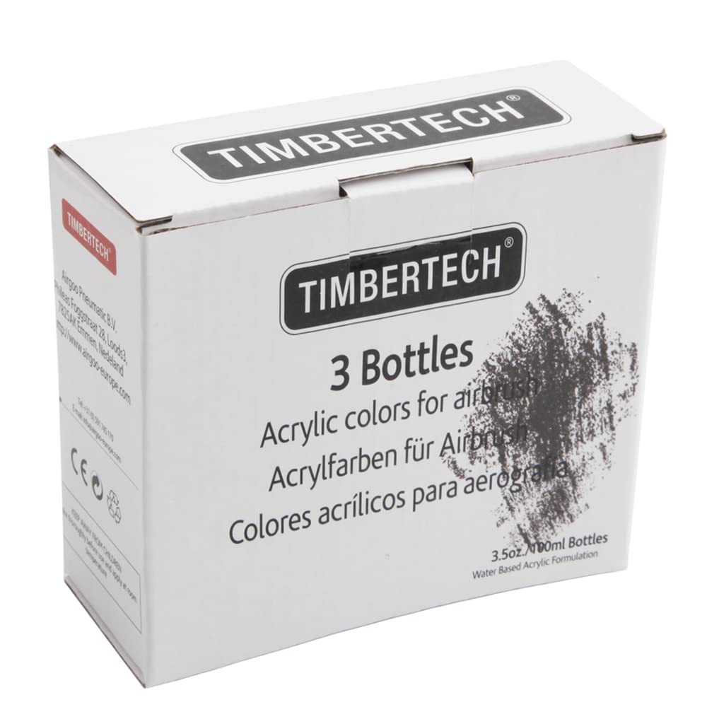 Timbertech Lot de 3 peintures acryliques noires pour aérographe 100 ml