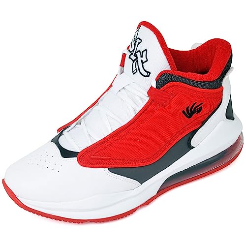 Tênis Basquete Tamanho Grande 45 ao 48 Six Ankaa 30018 V-B Cor:Branco+Vermelho;Tamanho:47