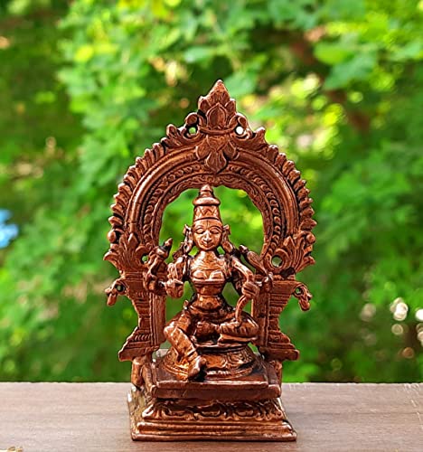 Image of Copper Raja Rajeshwari with Makara Thooranam Idol 3.3 in