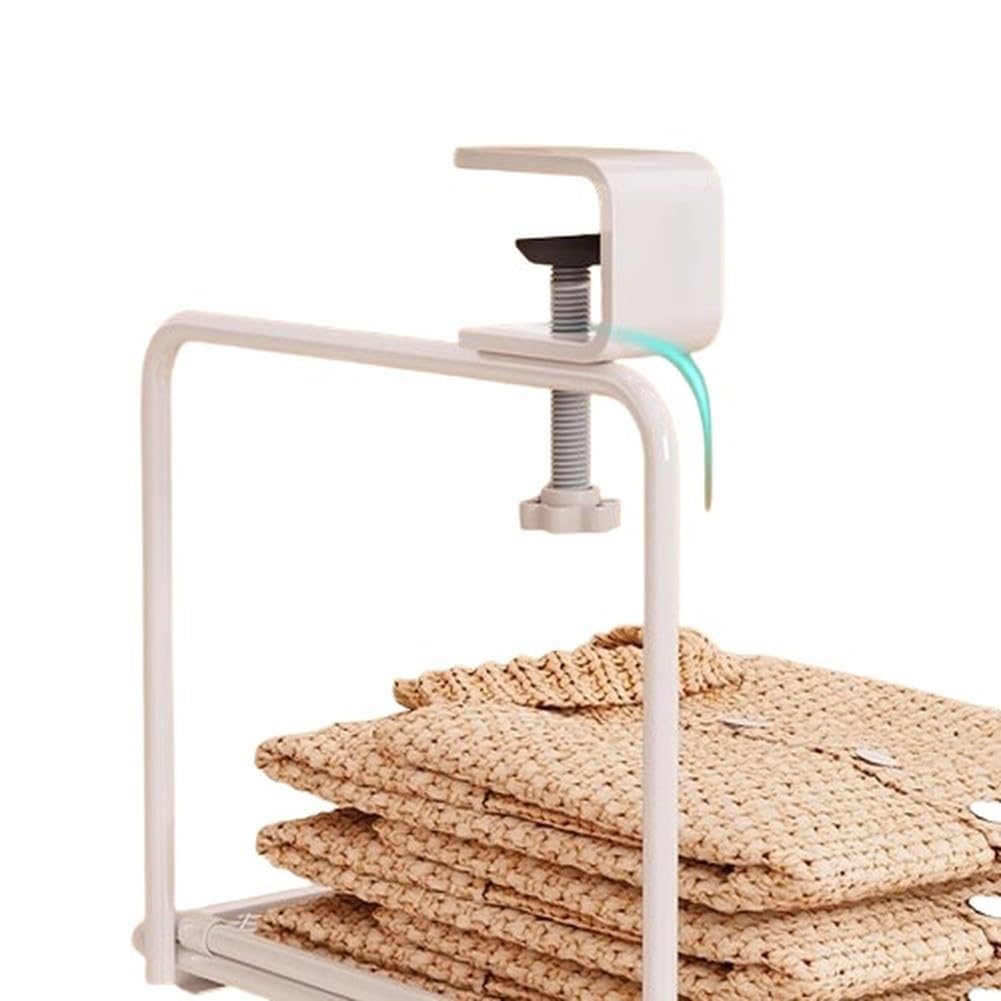 Organizador ajustable para colgar en el armario, ahorra espacio, de hierro, se extiende de 39,5 a 70 cm, color blanco