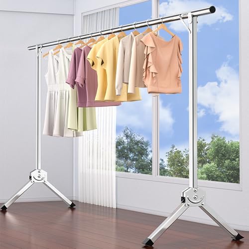 Xalteafe Tendedero Ropa Plegable,Tendedero De Interior De Pie,Tendales De Ropa Plegable De Pie,Clothes Drying Rack,Retractil Acero Inoxidable,para Ropa Tendedero De Ropa Interior Y Exteri