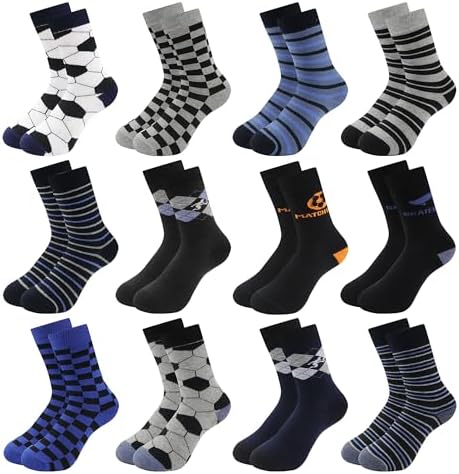 Uizuooy Socken Kinder Jungen Mädchen Sportsocken Fussball Baumwolle Unisex Bunte Socken Kompressions Kindersocken Atmungsaktiv Kinder Tennissocken 12 Paar