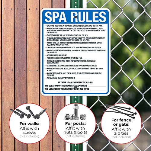 Señal para piscina Washington Spa Rules 24x30 pulgadas miniatura 4