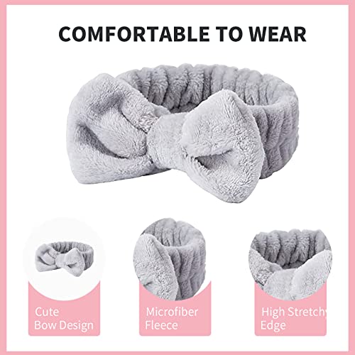 Wsyub Spa Headband, Makeup Headband, Fluffy Makeup Headbands, Slumber Party Supplies, Facial Headbands Headband For Washing Face, Bow Hair Band #TOP4