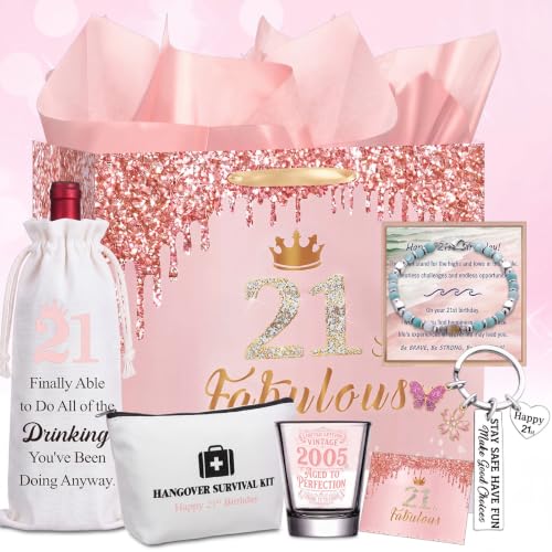 Purpeak 11 Pcs 21st Birthday Gift Set for Her Unique