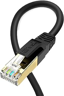 HiiPeak Cat 8 Ethernet Cable 0.25m, Cat8 Internet Cable High-Speed Professional LAN Patch 40Gbps 2000Mhz Network Cables with RJ45 Gold-Plated Connector, Compatible with Cat5/Cat6/Cat7, Black (0.25 m)