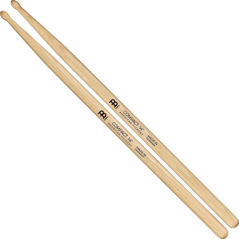 Baquetas Meinl Stick & Brush, compactas de 14" – Baquetas de madera de nogal con punta ovalada – En vivo, práctica, batería, estudiantes, kits electrónicos – FABRICADO EN ALEMANIA