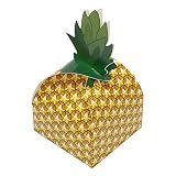 Herklotzn 24 cajas de regalo de piña 3D cajas de regalo de piña tropical hawaiana Luau barbacoa playa piscina frutas decoraciones de fiesta