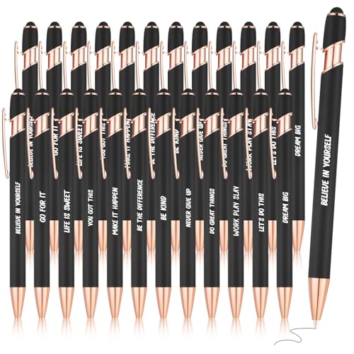 Yeaqee 24 Pcs Inspirational Ballpoint Pens Motivational Black Ink Retractable