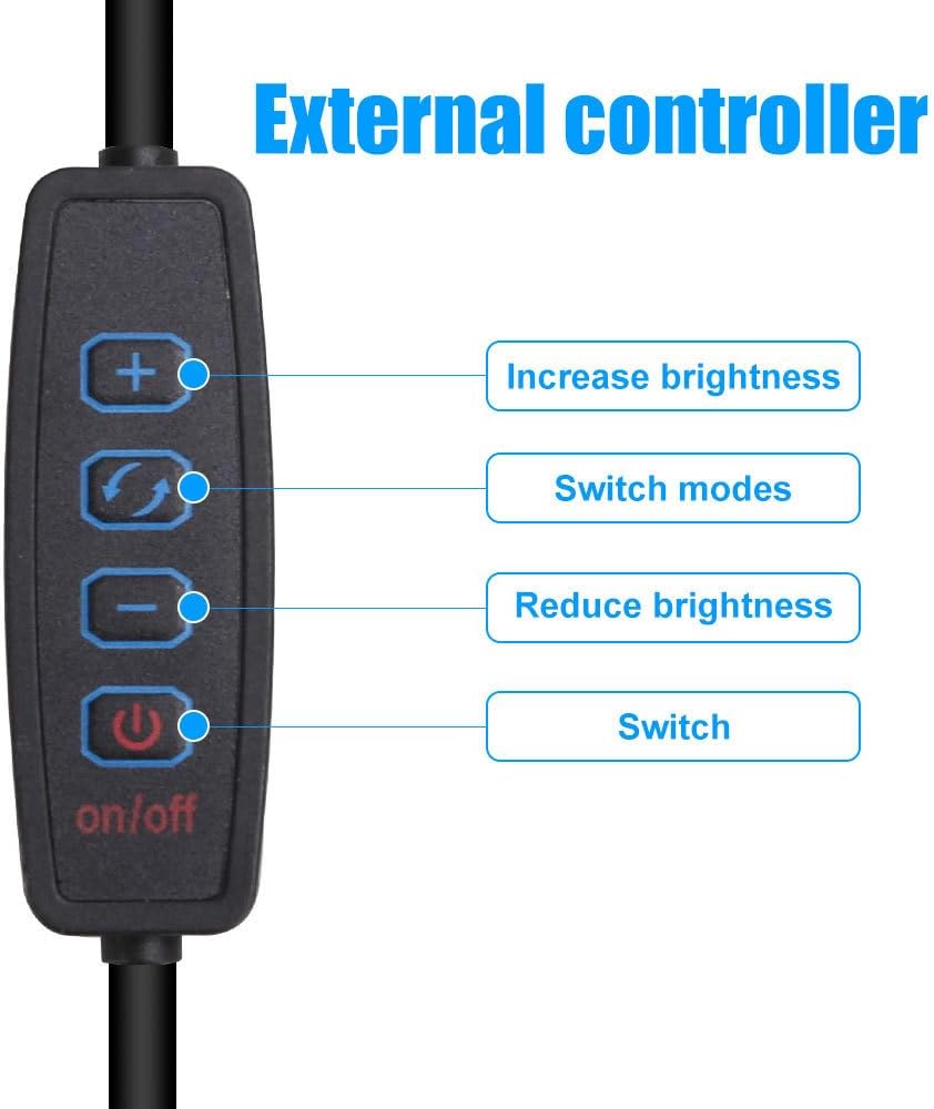 DONGKER Aquarium LED Submersible Light,Waterproof Fish Tank Underwater Light with Multi-Functional External Controller & Suction Cups for Aquarium Decor Halloween Christmas