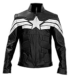 THE HUB LEATHER Captian Super Power Faux Leather America Jacket Movie Design Replica