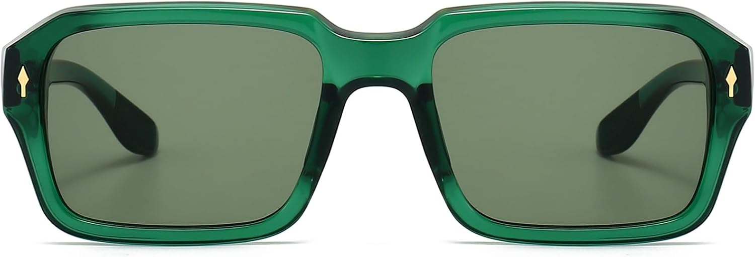 EYLRIM Square Frame Sunglasses for Women Men Fashion Rectangle Sun Glasses UV400 Protection Black Shades - Image 4