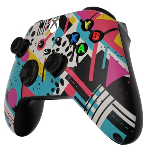 Image of Wireless Controller for Microsoft Xbox Series X /S & Xbox One - Custom Soft Touch Feel - Custom Series X /S Controller (X /S Retro Abstract)