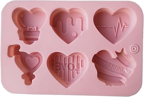 Moldes antiadherentes para hornear con plantilla de pastel molde de silicona para pastel de 6 cavidades para el día de San Valentín molde para