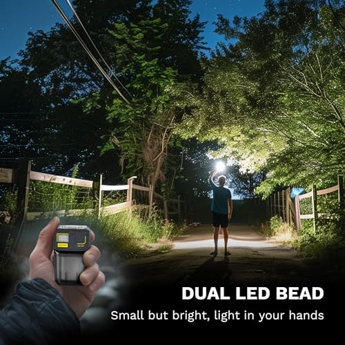 Image of lexall Flashlight, 1200 Lumens EDC LED Flashlight Rechargeable, 180 Degree Rotating Head Pocket Flashlight, 6 Lighting Modes Red Blue Flash, Magnetic Keychain Flashlight with Clip for Outdoor, Gift