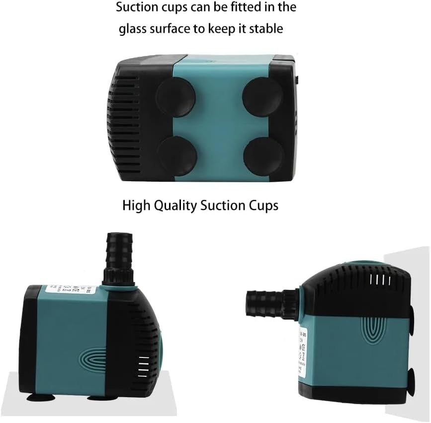 Aquarium Pump 3/10/25W EU/US Plug Fish Tank Fountain Submersible Water Pump Ultra-Quiet Filter Fish Pond with Suction Cups (Color: 25W US PLUG)