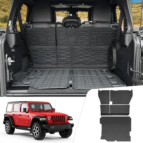 Utiiy Cargo Liner with Seat Back Cover Fit for 2018-2025 Jeep Wrangler JL Unlimited 4 Door 4X4,...