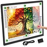 TOHETO A2 Light Pad 25.2''x18.4'', Large Magnetic LED Light Board for Diamond Painting, 3-Color Modes Light Box for Tracing, 6-Level & Stepless Dimmerable Diamond Art Light Table for Drawing,Sketching