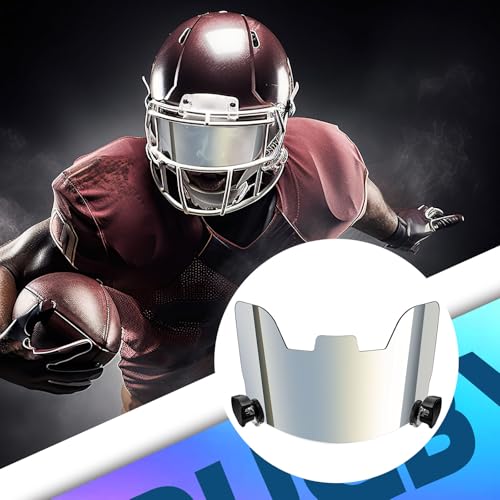 Image of Xuhal 2 Pcs Football Visor for Youth Adult Football Helmet Visor Lacrosse Helmet Eye Shield Eye Protection for Sport(Silver and Red)