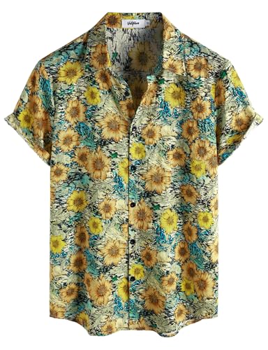 Image of VATPAVE Mens Casual Hawaiian Floral Shirts Short Sleeve Button Down Tropical Shirts Beach Summer Shirts