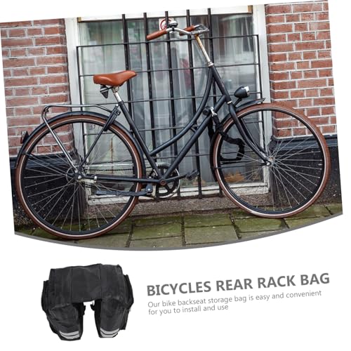 Sacoche double porte-bagages vélo arrière en PVC noir à grosse capacité pour VTT