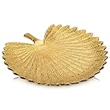 Plateau à bijoux en céramique doré en feuille de palmier - Plateau à clés - Plateau Ã...