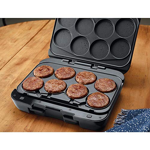 Johnsonville Sizzling Sausage Grill Plus – Sear Sausages and Brats to Perfection – Removable Cooking Plates – Customized Plates Designed For Johnsonville Links or Patties – Dishwasher Safe – Temperature Probe