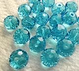 Photo Gallery beading station 30-piece fatto a mano cristallo sfaccettato rondelle beads, 6 by 8 mm, cielo blu Photo Gallery beading station 30-piece fatto a mano cristallo sfaccettato rondelle beads, 6 by 8 mm, cielo blu