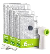 VACKFOX Travel Vacuum Storage Bags with Rechargeable USB Pump, 6 Pack Carry-On Size Compression P...