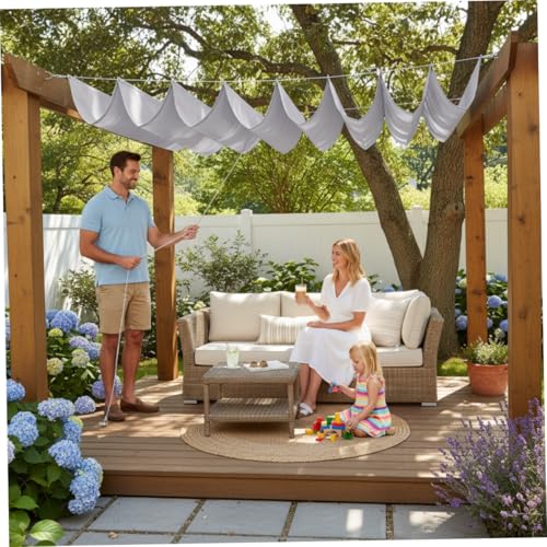 Voile imperméable et rétractable 1x2m en polyester Oxford gris