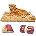 TVMALL Colchoneta para Perros Cama Gatos Reversible Almohadilla para Mascotas Lavable Cojín de Felpa Suaves Exterior viaje Mantas Adecuado para Perros Grandes Medianos y Qequeños, Rojo vino,110 x 70cm