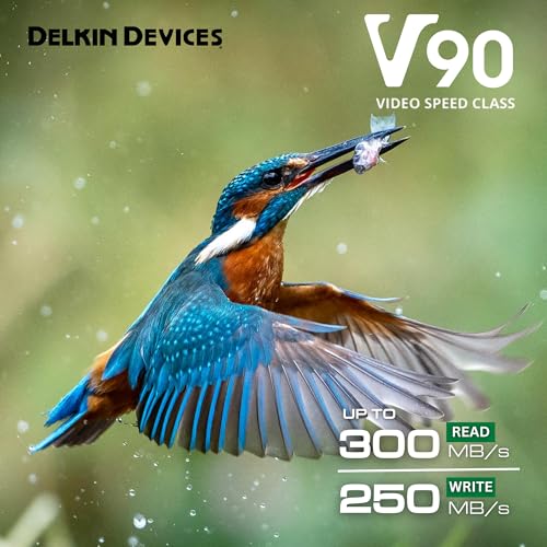 Image of Delkin Devices Power 32GB SDHC UHS-II (U3 /V90) Memory Card - 300MB /s Read, 250MB /s Write | High-Performance Card for 8K, 4K, HDR, 360º Video and Cameras