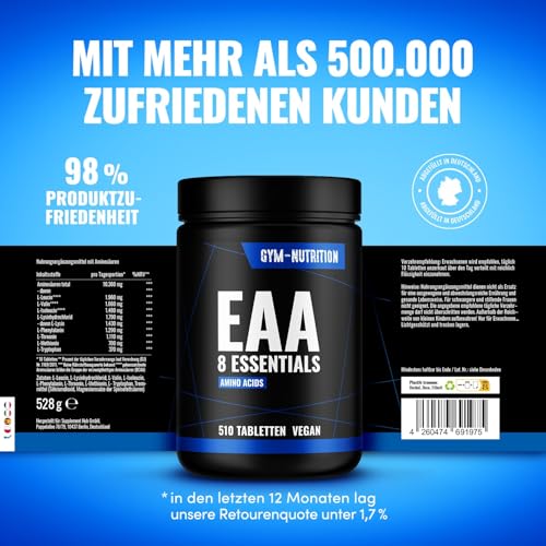 Multi Amino EAA hochdosiert – 510 Tabletten – 1036 mg – Ansicht 4