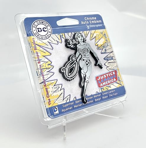 Image of Elektroplate Offcially Licensed DC Comics Wonder Woman Vintage OEM Chrome Emblem for Cars, Trucks, and All Auto | Universal Fit at 3.25 inch x 2.25 inch | Weatherproof