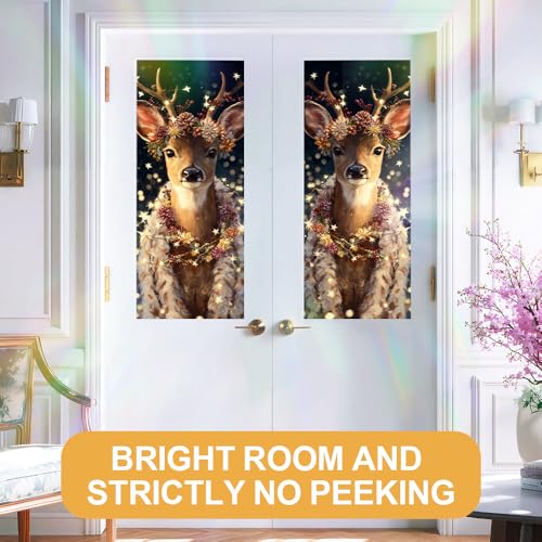 Image of Enchanted Deer Portrait Christmas Window Film 17.32x39.37in