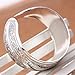 BODYA Tibeten Silver Carved Spiral Flower Connecting Branches Pattern Wide Band Open Cuff Bracelet Bangle for Adult