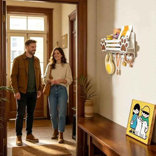 Soporte de correas para perros decoración funcional para la entrada de casa 4
