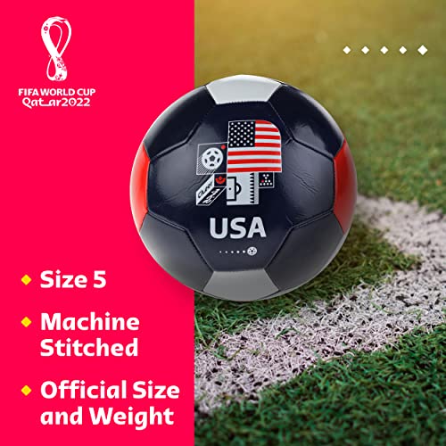 Capelli Sport Fifa World Cup Qatar 2022 Team Usa Soccer Ball Souvenir Display, Officially Licensed Futbol For Youth & Adult Soccer Players, Multicolored, Size 5 #TOP2