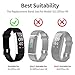 Aneken Replacement Band ID115Plus HR Adjustable Strap for Smart Bracelet Fitness Tracker, 2 Pack (Black)