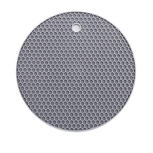 Oyamihin Nid d'abeille en Silicone Alimentaire Moulant Coaster Anti-dérapant Pad Haute température Facile à Nettoyer Accessoires de Cuisine - Gris