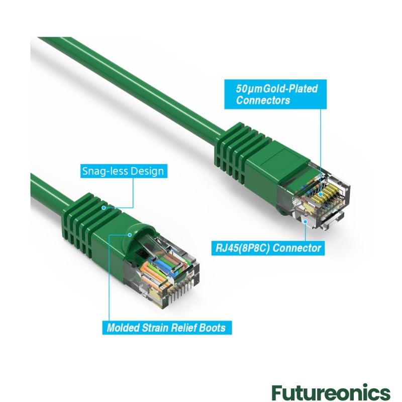 Cable Ethernet Cat 6 Patch Cord Verde 175 FT miniatura 3